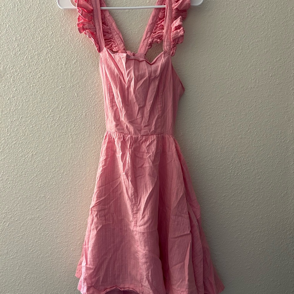 Altar'd State Pink Ruffled Mini Dress